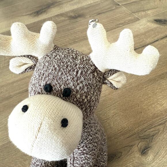 THINK OF IT! Sock Moose Plush 2003 11" Stuffed Animal EUC Vintage Cottagecore - Picture 2 of 6